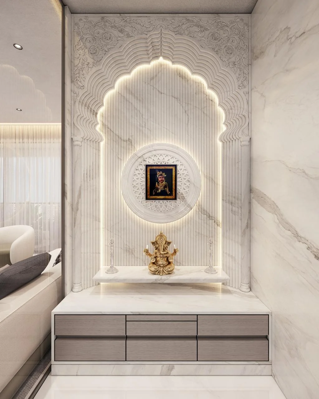 White Marble Wall Shrine